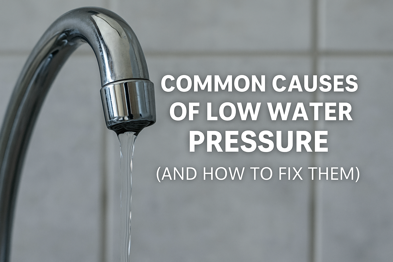 Faucet showing low household water pressure